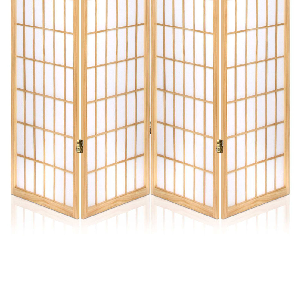Marlook 4 Panel Room Divider Screen 174x179cm Natural