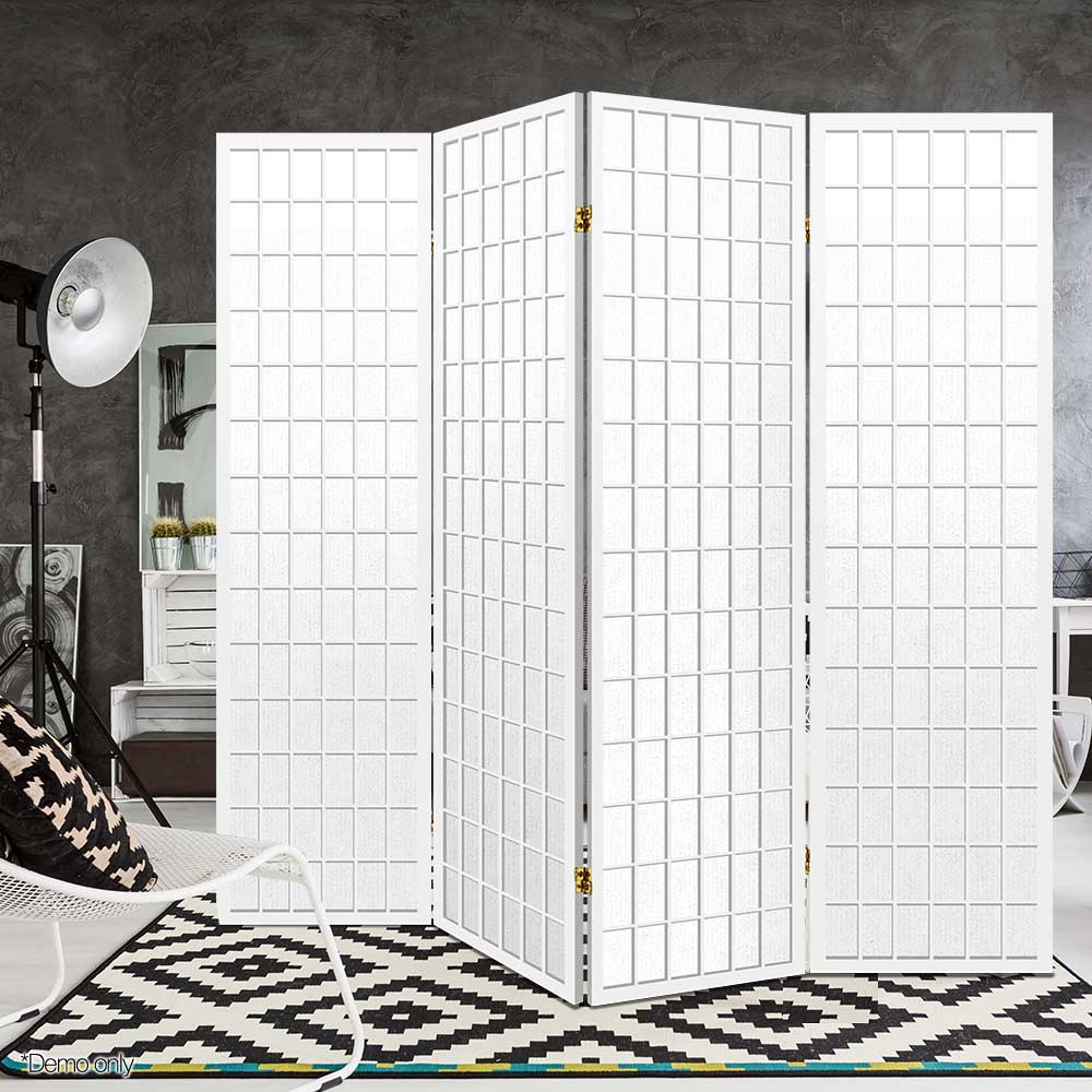 Marlook 4 Panel Room Divider Screen 174x179cm White