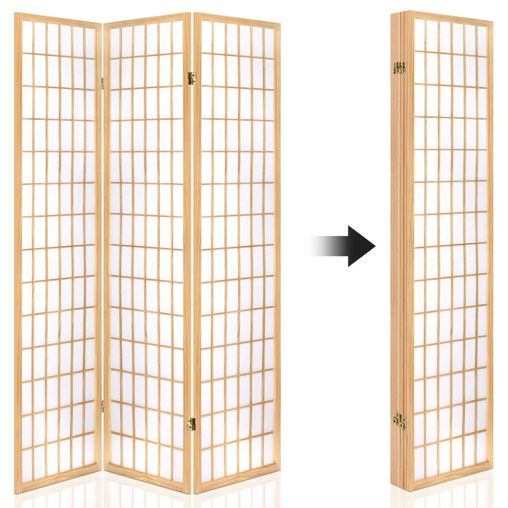 Marlook 6 Panel Room Divider Screen 261x179cm Natural