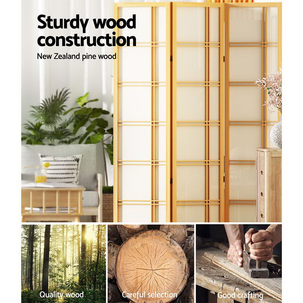 Marlook 3 Panel Room Divider Screen 132x179cm Nova Natural
