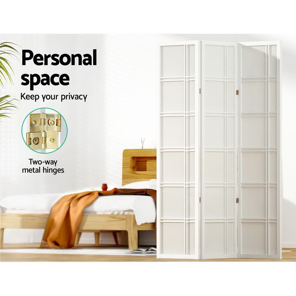 Marlook 3 Panel Room Divider Screen 132x179cm Nova White