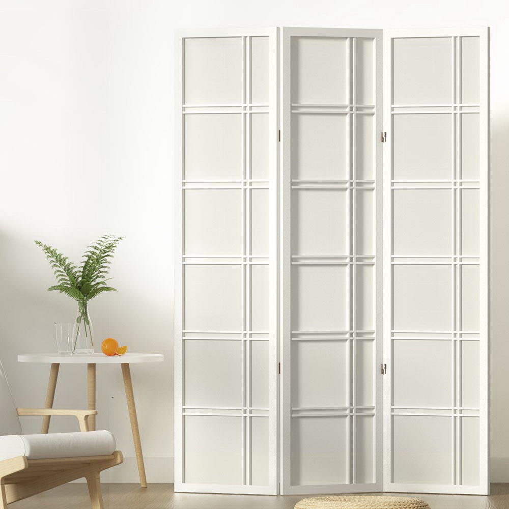 Marlook 3 Panel Room Divider Screen 132x179cm Nova White