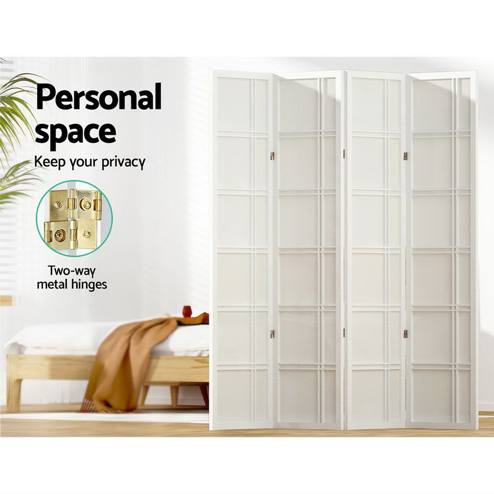 Marlook 4 Panel Room Divider Screen 176x179cm Nova White