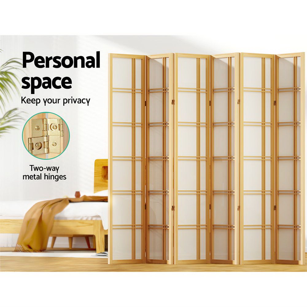 Marlook 6 Panel Room Divider Screen 265x179cm Nova Natural