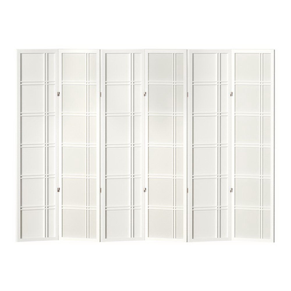 Marlook 6 Panel Room Divider Screen 265x179cm Nova White