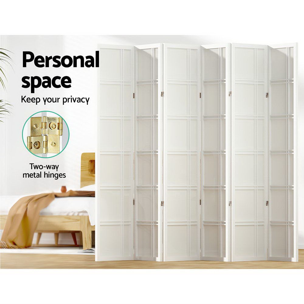 Marlook 6 Panel Room Divider Screen 265x179cm Nova White