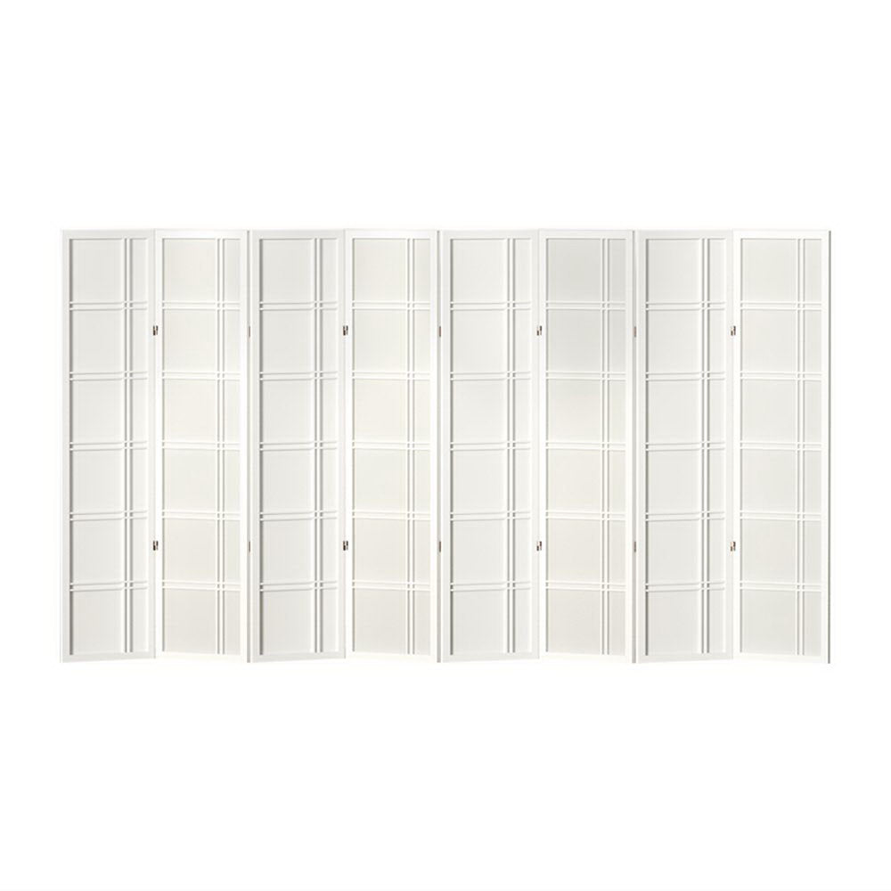 Marlook 8 Panel Room Divider Screen 353x179cm Nova White