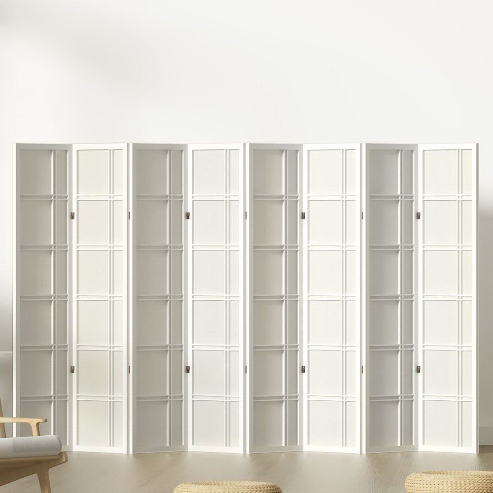 Marlook 8 Panel Room Divider Screen 353x179cm Nova White