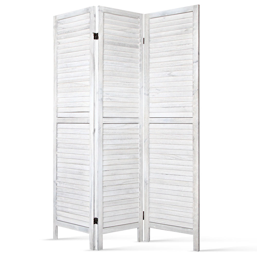 Marlook 3 Panel Room Divider Screen 120x170cm Louver White