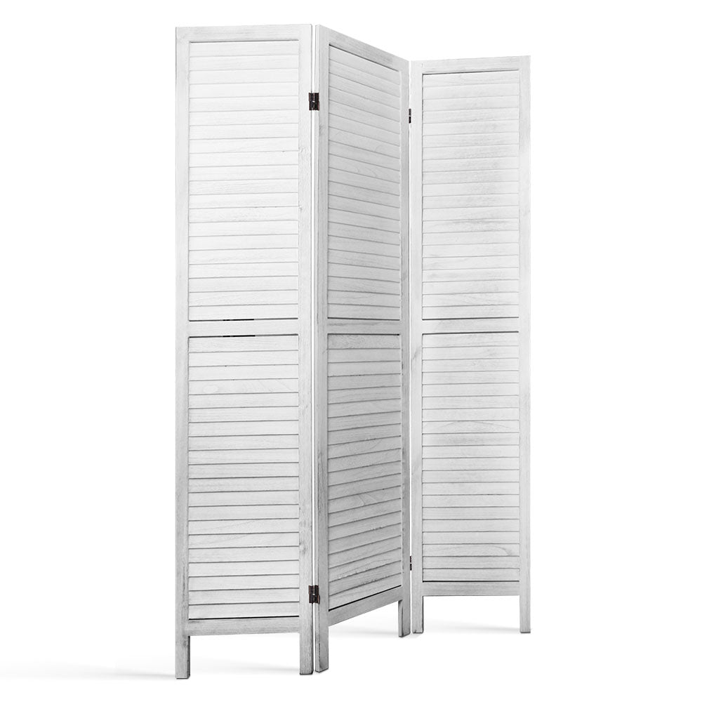 Marlook 3 Panel Room Divider Screen 120x170cm Louver White