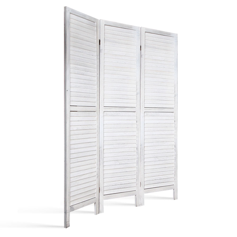 Marlook 3 Panel Room Divider Screen 120x170cm Louver White