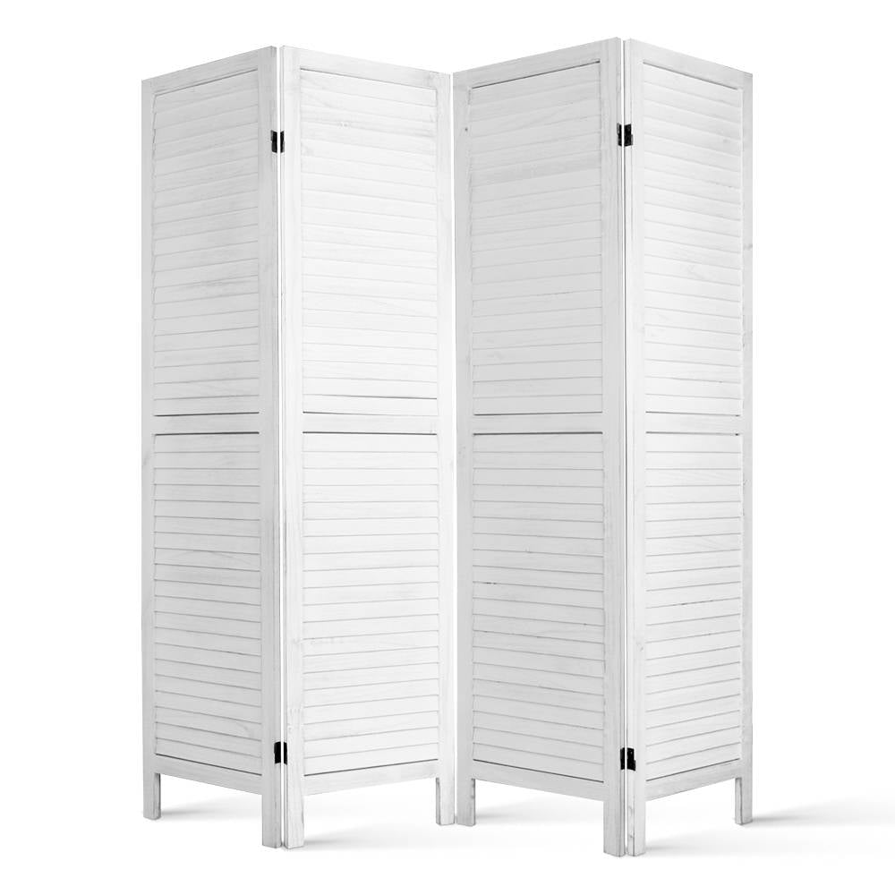 Marlook 4 Panel Room Divider Screen 163x170cm Louver White