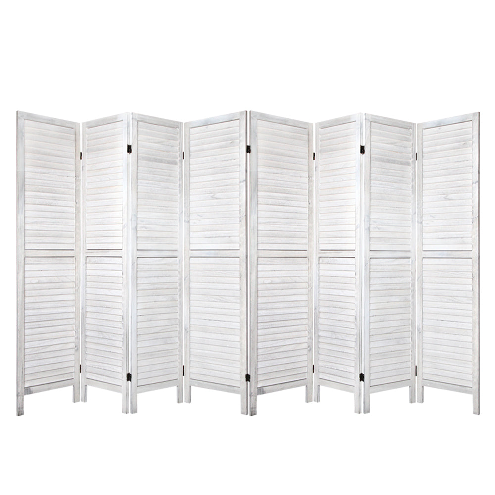 Marlook 8 Panel Room Divider Screen 326x170cm Louver White