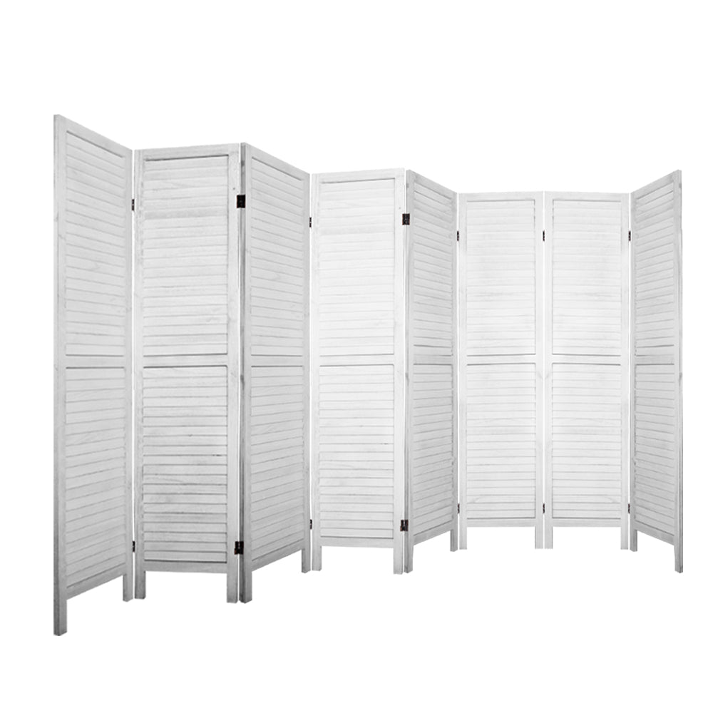 Marlook 8 Panel Room Divider Screen 326x170cm Louver White