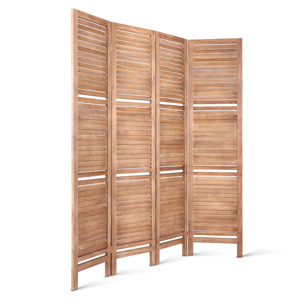 Marlook 4 Panel Room Divider Screen 163x170cm Shelf Oak