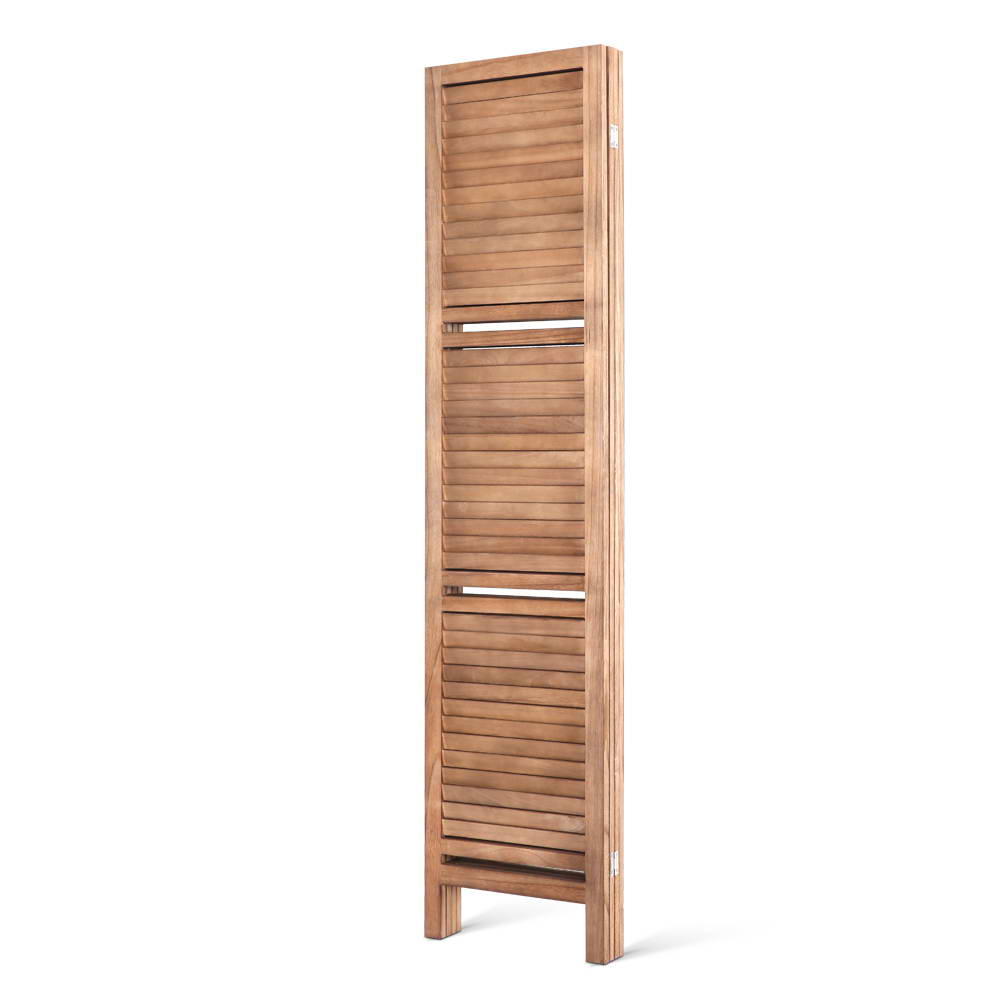Marlook 4 Panel Room Divider Screen 163x170cm Shelf Oak