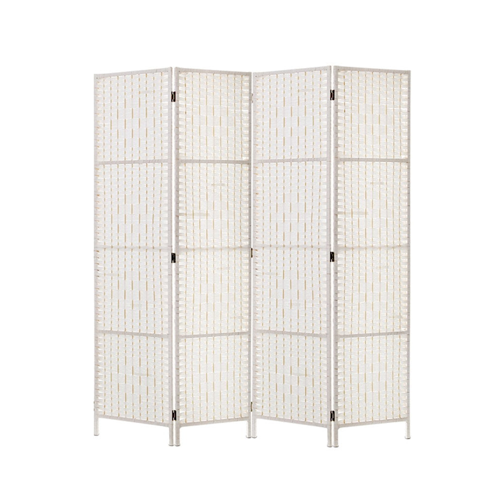Marlook 4 Panel Room Divider Screen 163x170cm Woven White
