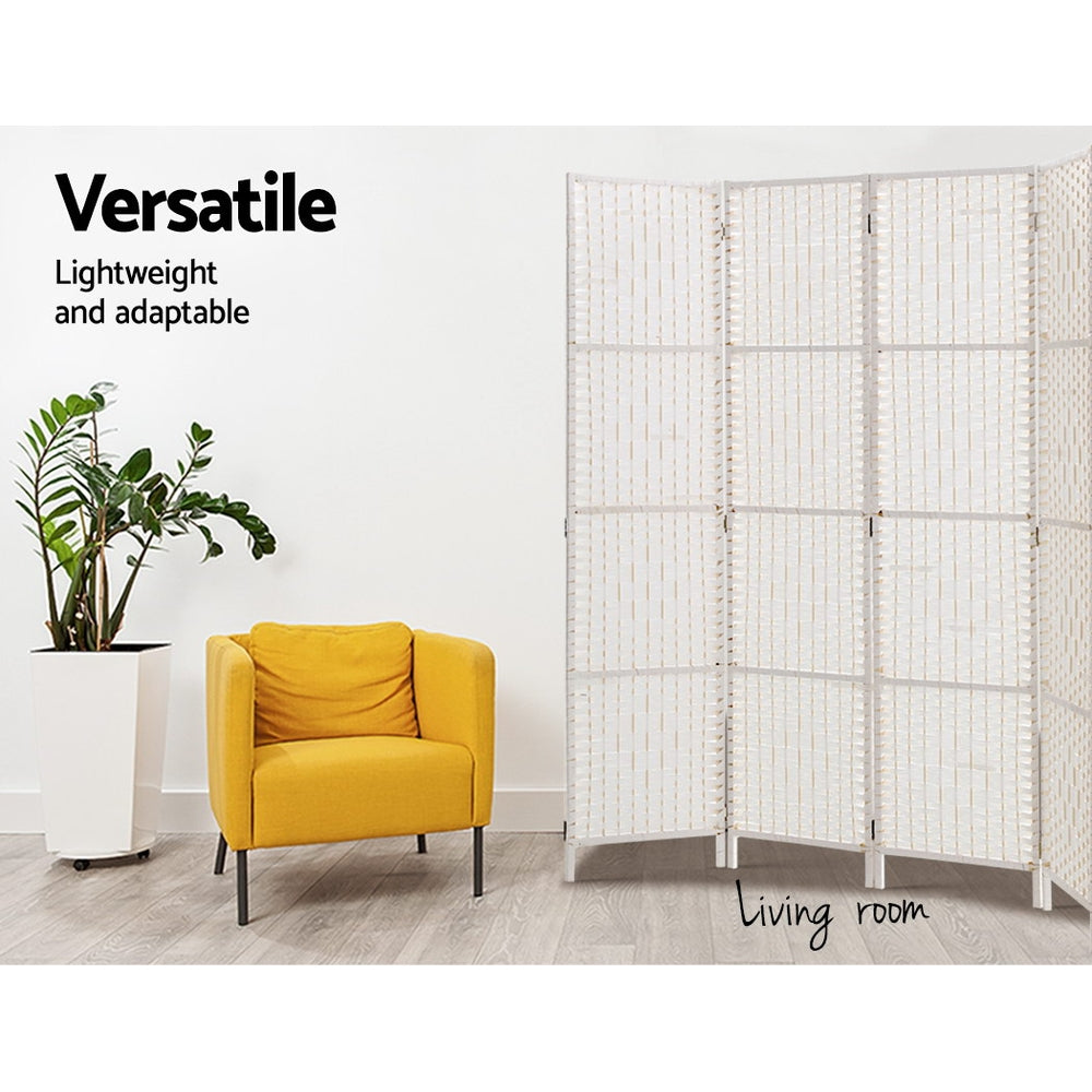 Marlook 4 Panel Room Divider Screen 163x170cm Woven White