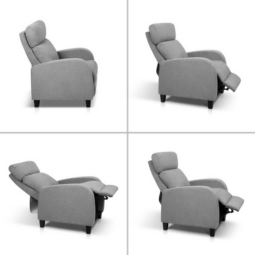 Marlook Fabric Reclining Armchair - Grey