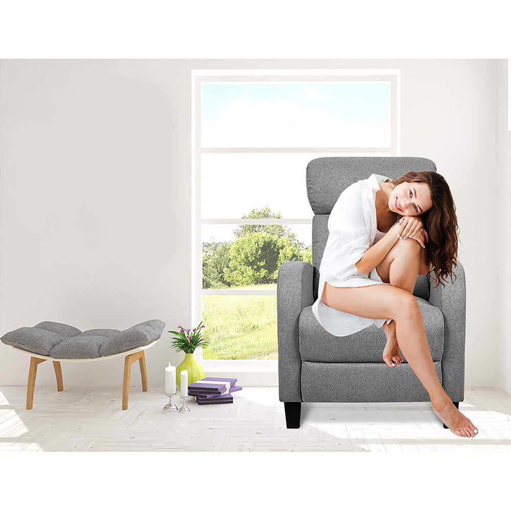 Marlook Fabric Reclining Armchair - Grey
