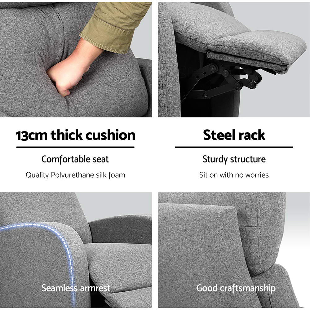 Marlook Fabric Reclining Armchair - Grey
