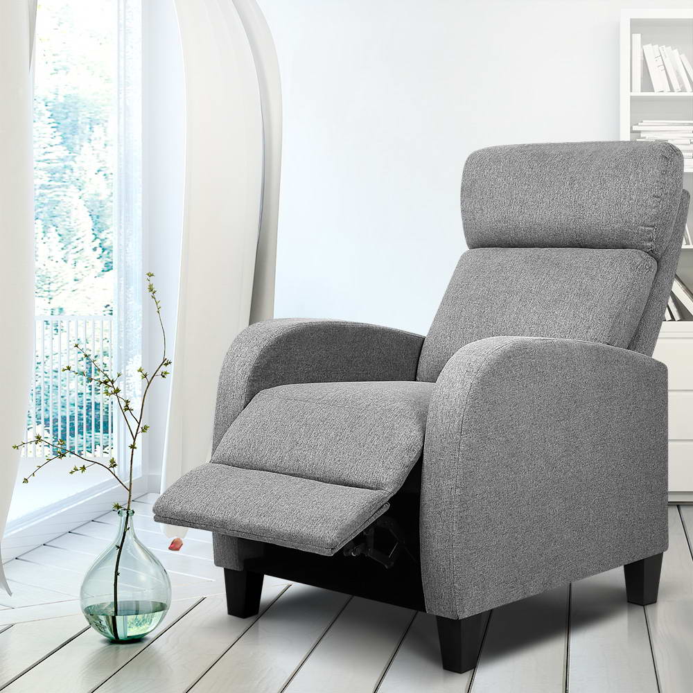 Marlook Fabric Reclining Armchair - Grey