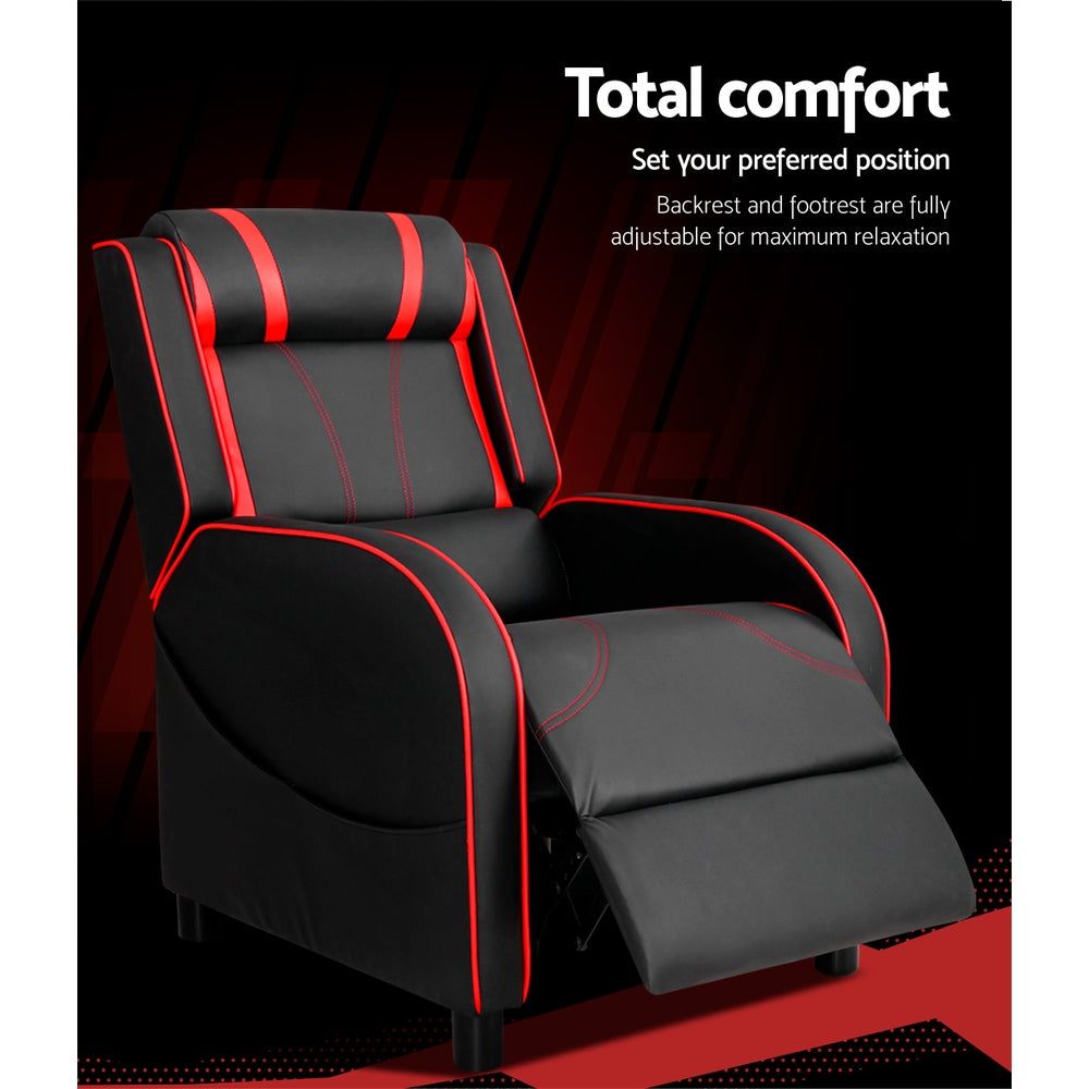 Marlook Recliner Chair Gaming Chair Leather Black Serik