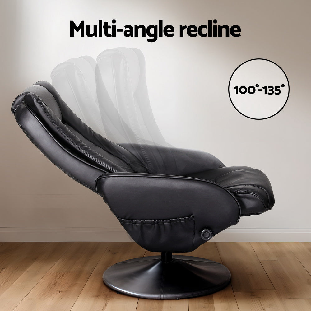 Marlook Recliner Chair Electric Heated Massage Chairs Faux Leather Cobble
