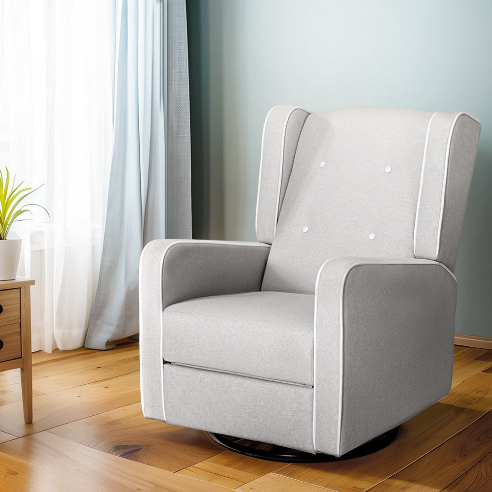Marlook Recliner Armchair 360� Swivel Grey Fabric