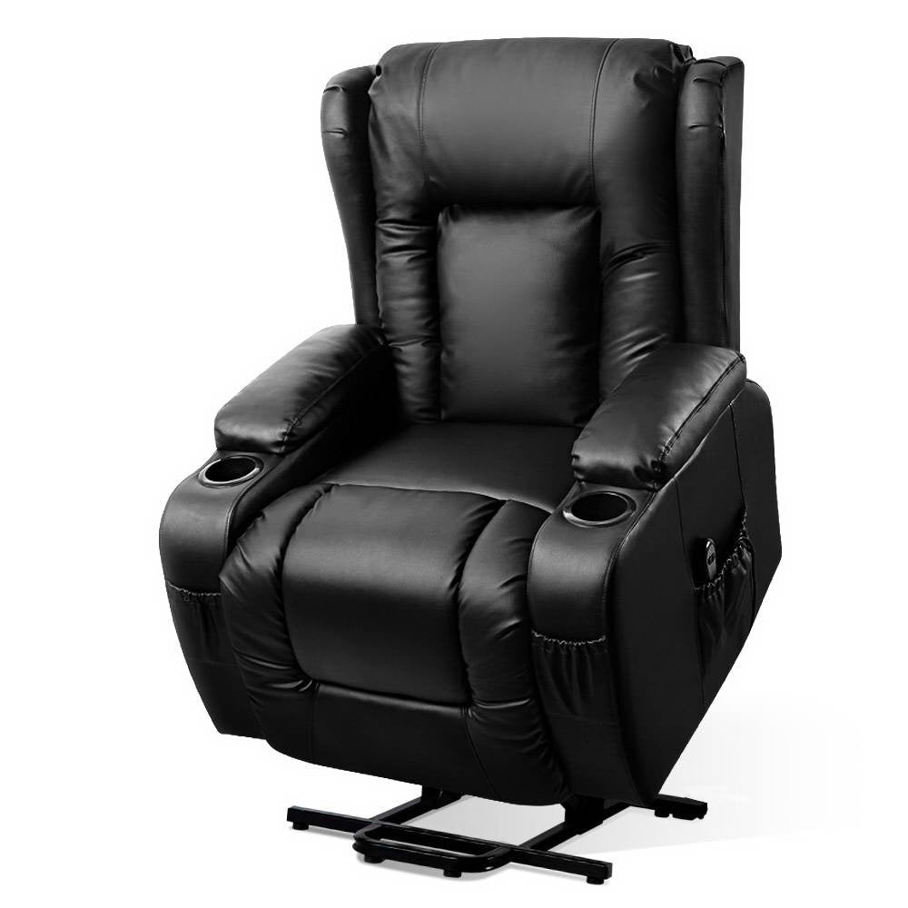 Marlook Recliner Chair Lift Assist Heated Massage Chair Leather Rukwa