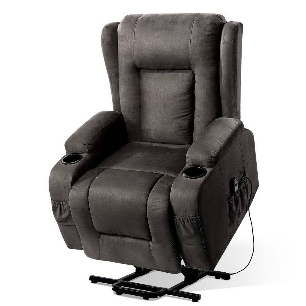Marlook Recliner Chair Lift Assist Heated Massage Chair Velvet Rukwa