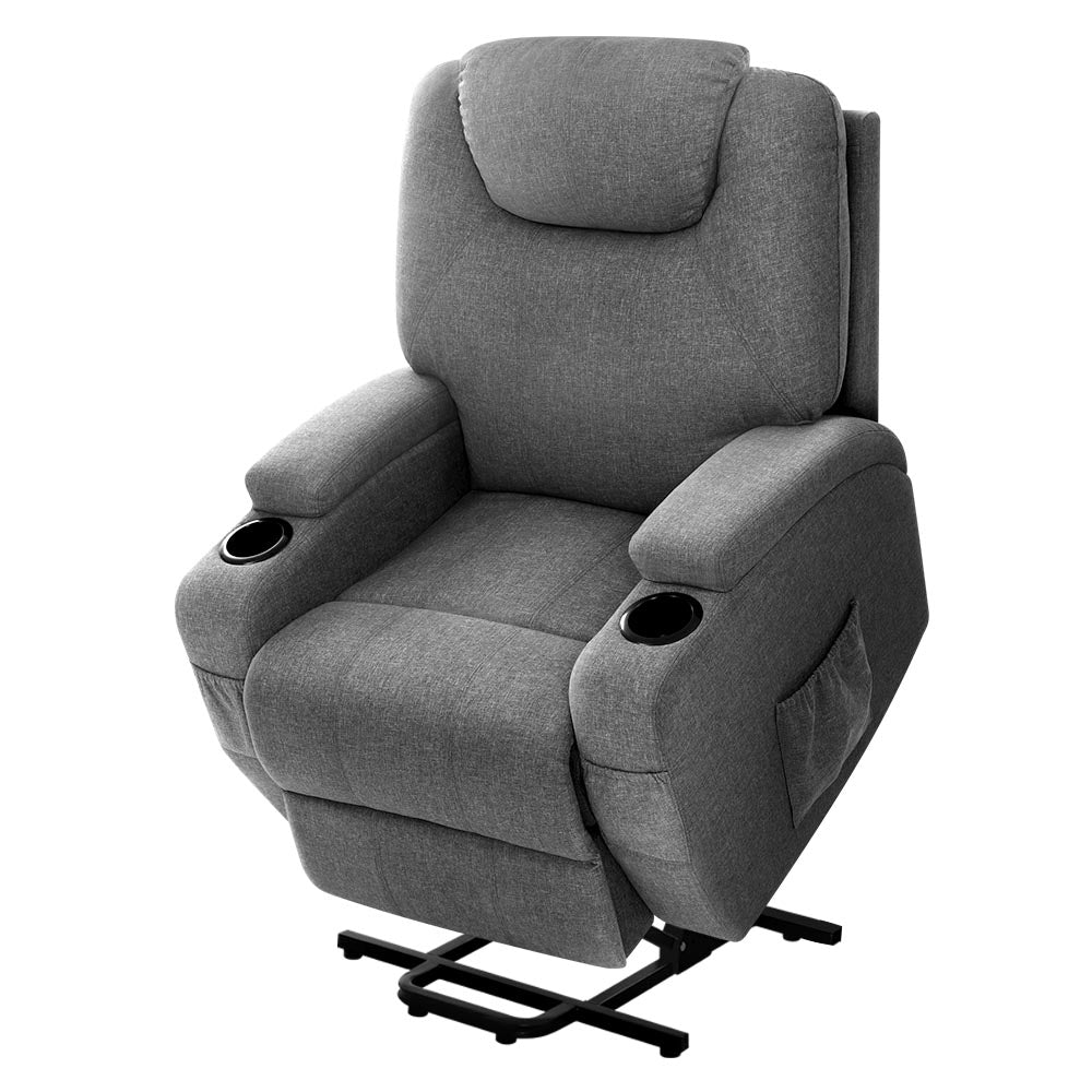 Marlook Recliner Chair Lift Assist Heated Massage Chair Velvet Milio