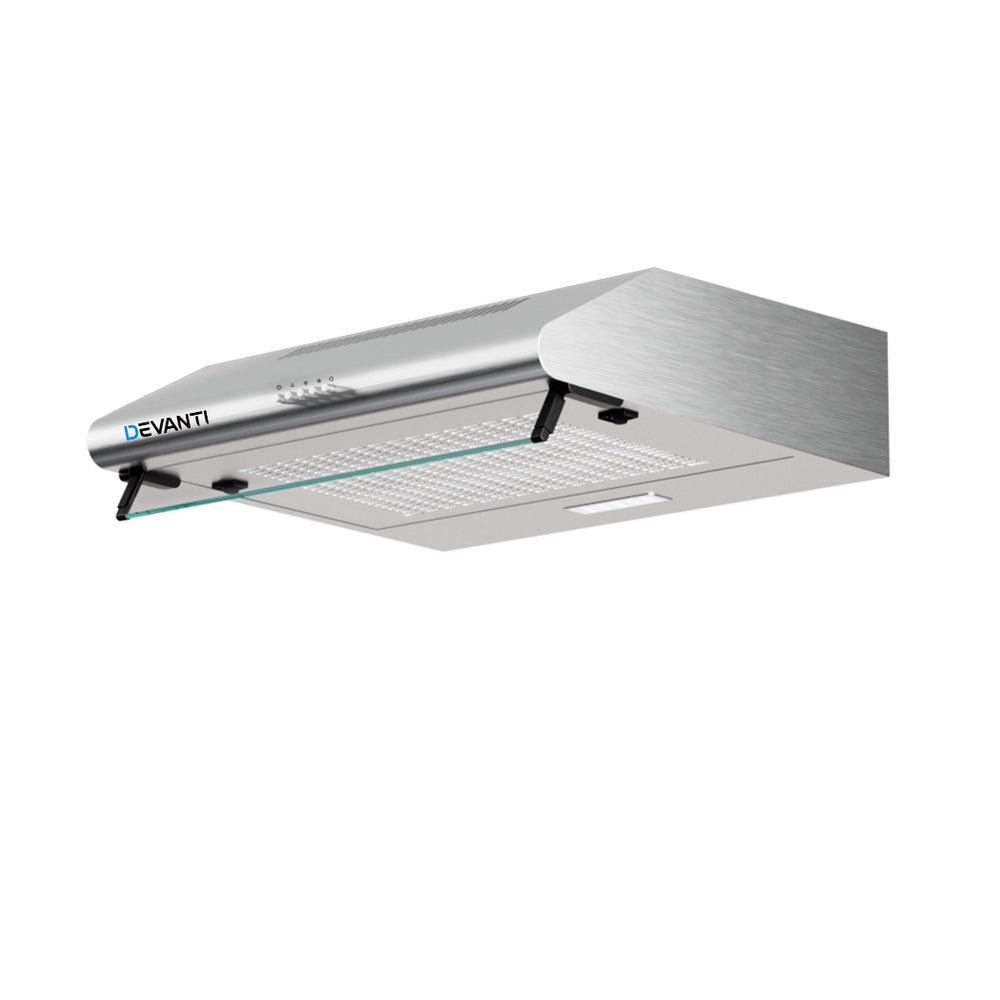 Marlook 600mm Range Hood 60cm Rangehood Kitchen Canopy LED Light Stainless Steel