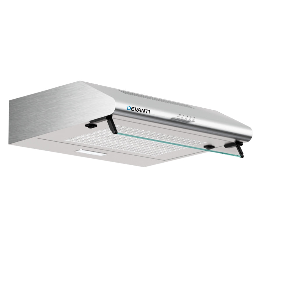 Marlook 600mm Range Hood 60cm Rangehood Kitchen Canopy LED Light Stainless Steel