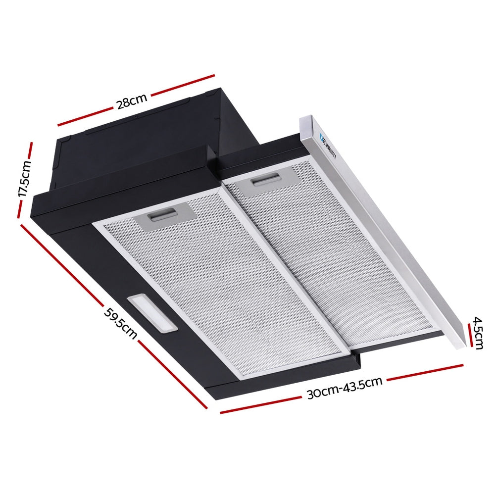 Marlook 600mm Range Hood 60cm Slide out Rangehood Stainless Steel