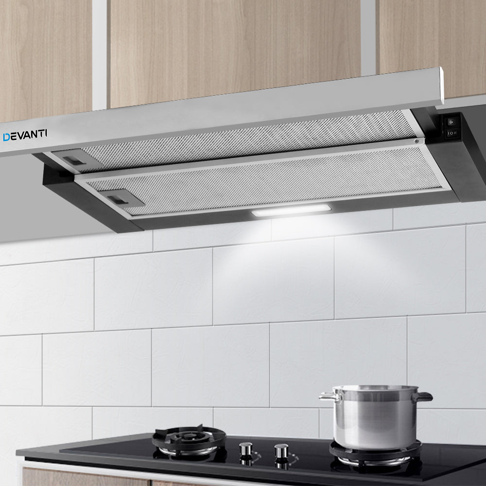 Marlook 600mm Range Hood 60cm Slide out Rangehood Stainless Steel