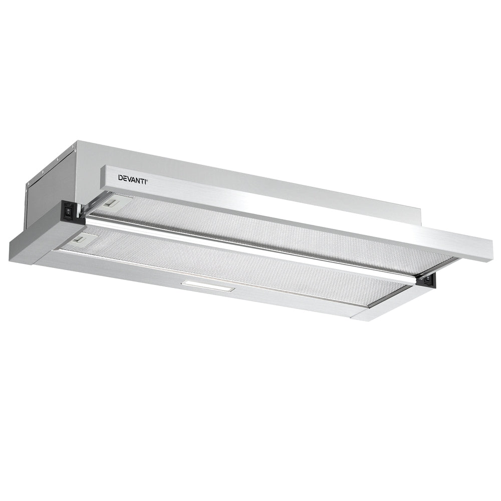 Marlook 900mm Range Hood 90cm Slide out Rangehood Stainless Steel