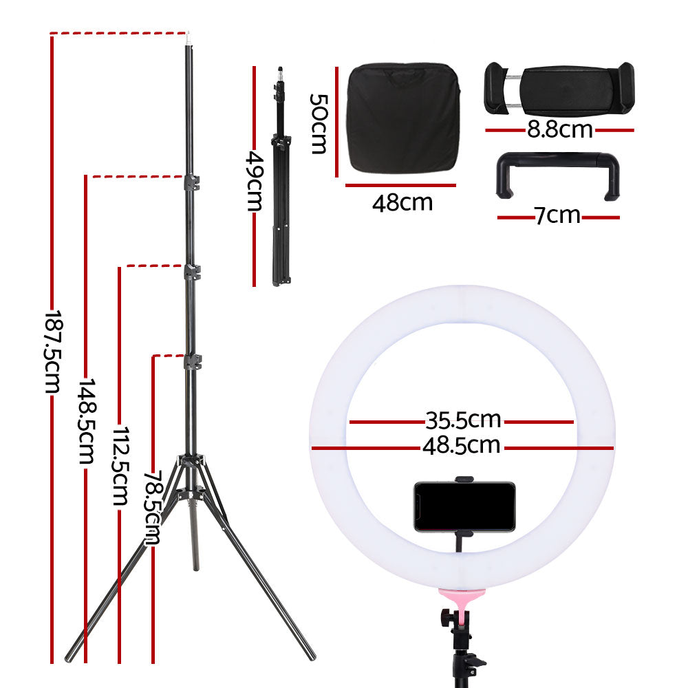 Marlook Ring Light 19" Tripod Stand Pink