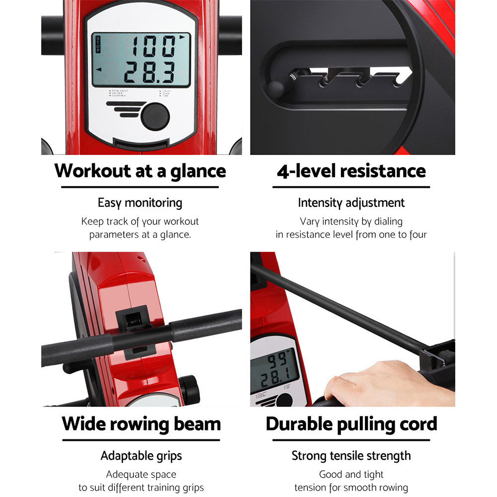 Marlook Rowing Machine Rower Elastic Rope Resistance Fitness Home Cardio