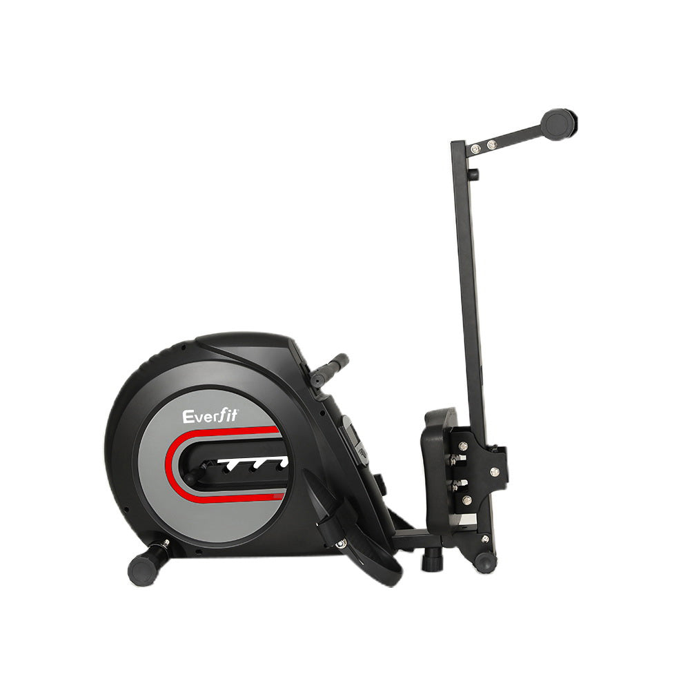 Marlook Rowing Machine Rower Elastic Rope Resistance Fitness Home Cardio Black