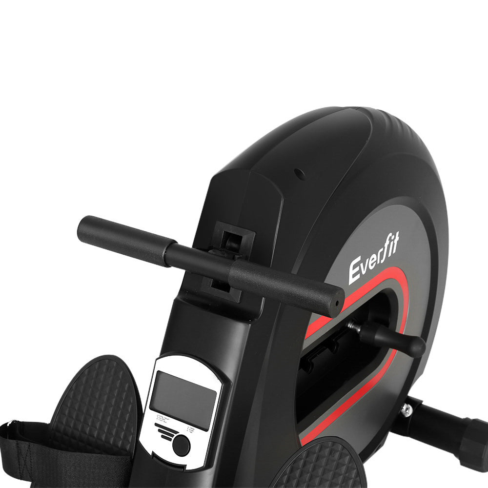 Marlook Rowing Machine Rower Elastic Rope Resistance Fitness Home Cardio Black