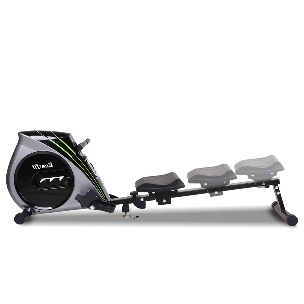 Marlook Rowing Machine Rower Elastic Rope Resistance Fitness Home Cardio Silver