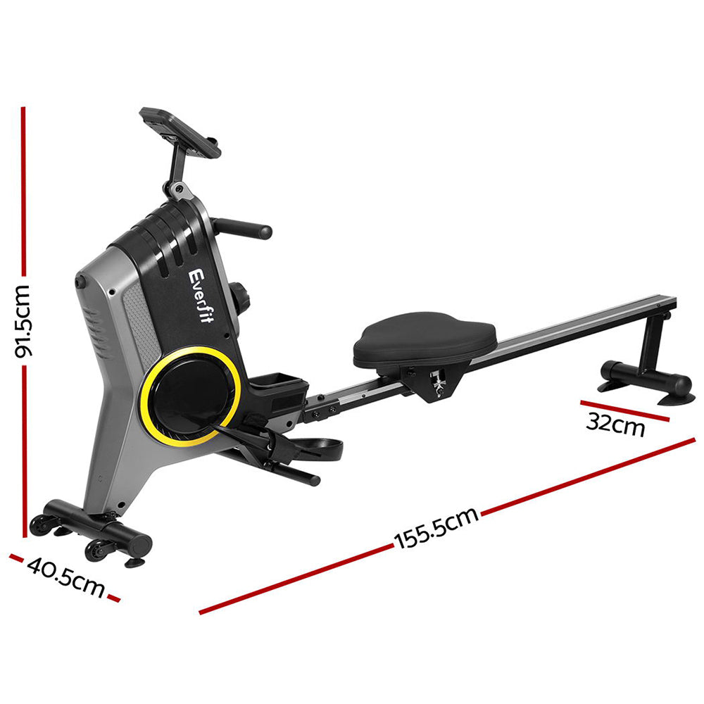 Marlook Rowing Machine 12 Levels Magnetic Rower Fitness Gym Cardio Workout