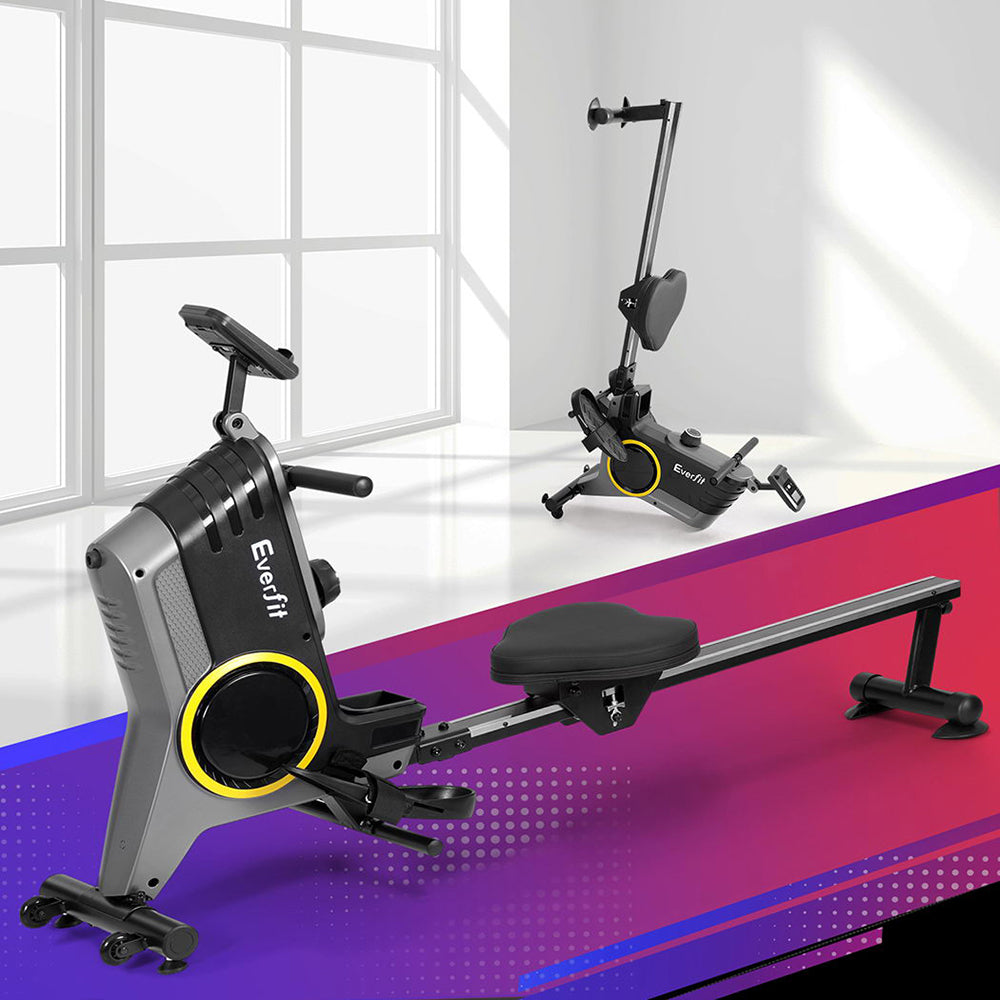 Marlook Rowing Machine 12 Levels Magnetic Rower Fitness Gym Cardio Workout