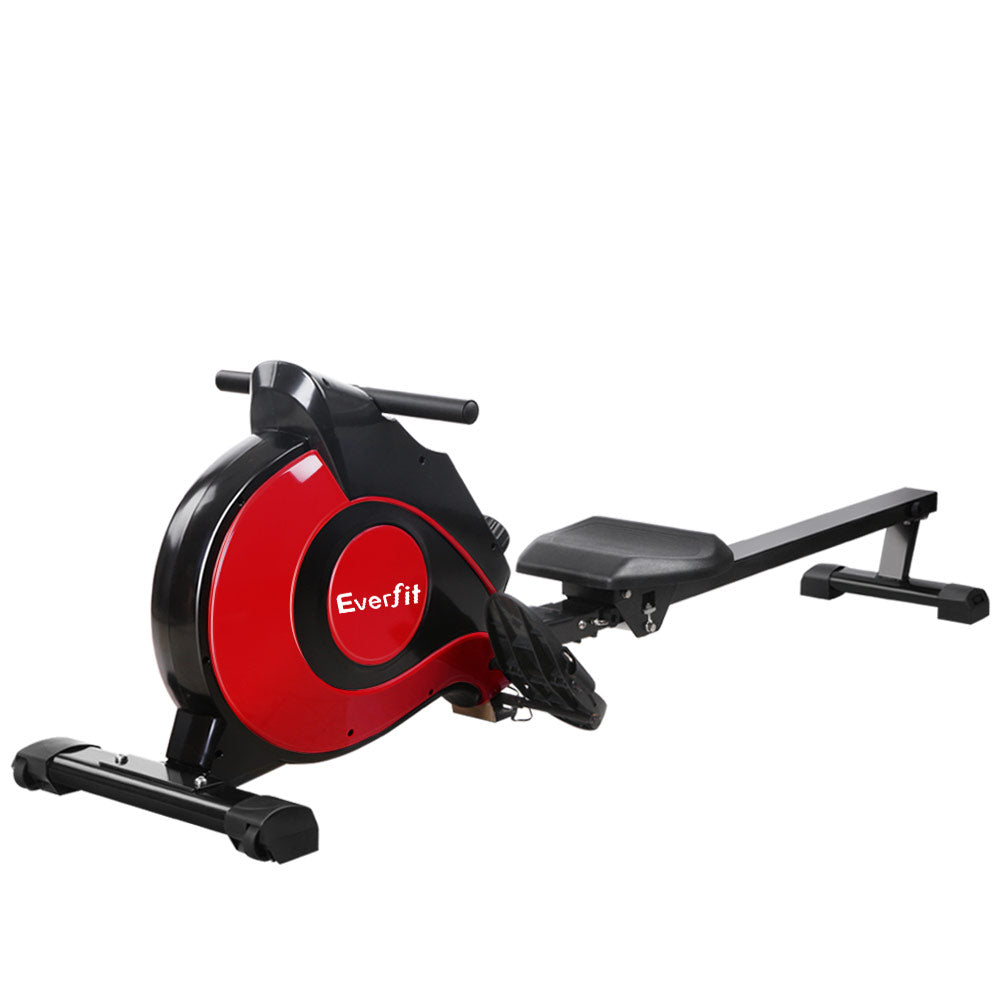 Marlook Rowing Machine Rower Magnetic Resistance Exercise Gym Home Cardio Red
