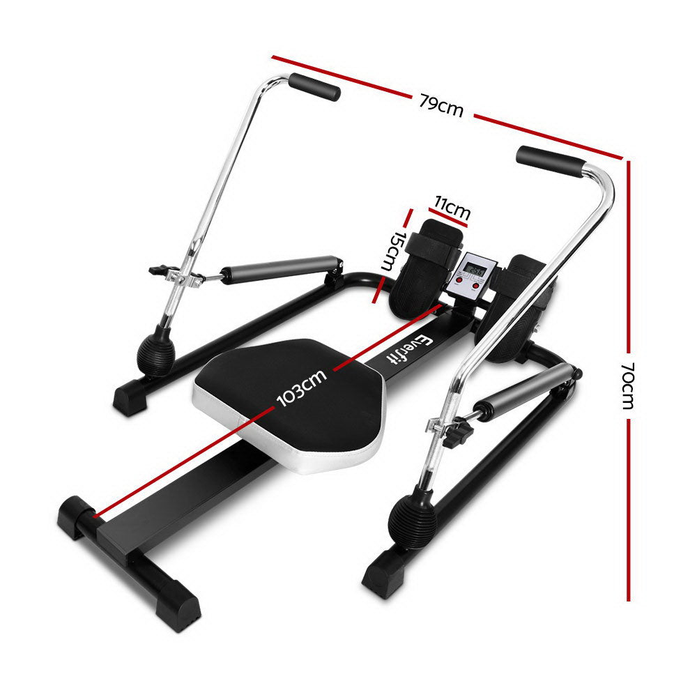Marlook Rowing Machine Rower Hydraulic Resistance Fitness Gym Home Cardio