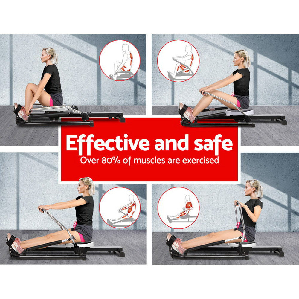Marlook Rowing Machine Rower Hydraulic Resistance Fitness Gym Home Cardio