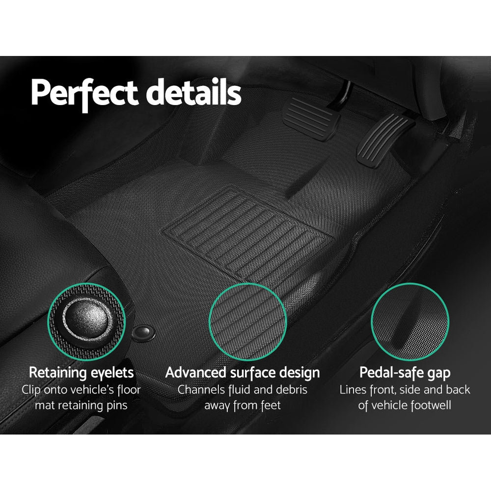 Marlook Car Floor Mats Rubber Fits Ford Ranger PX PX2 PX3 Dual Cab 2011-2022 3D
