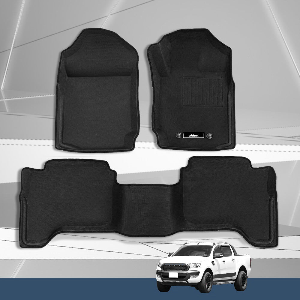 Marlook Car Floor Mats Rubber Fits Ford Ranger PX PX2 PX3 Dual Cab 2011-2022 3D