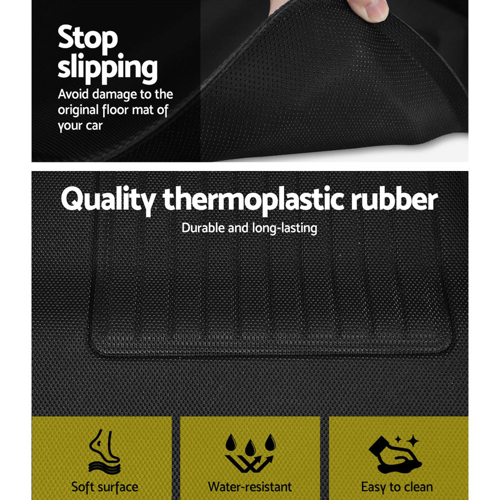Marlook Car Rubber Floor Mats Compatible for Tesla Model 3 Front Rear